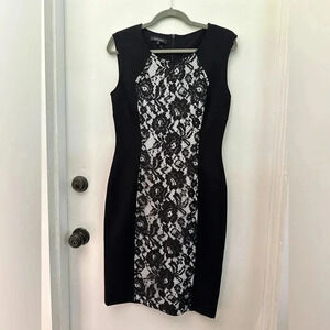 Lafayette 148 New York Lace Front Punto Milano Dress size 4
